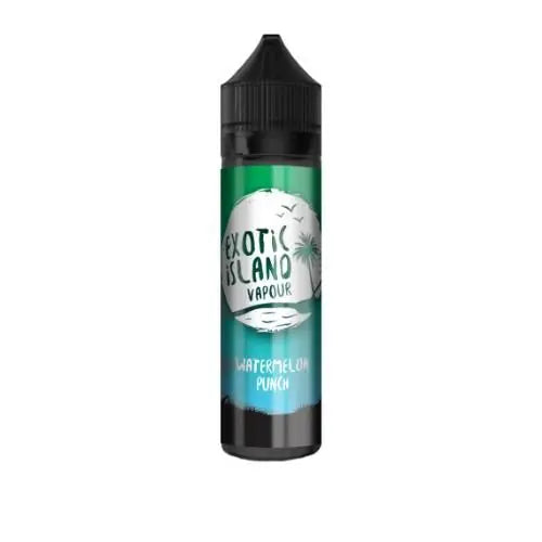 Exotic Island Vapour Watermelon Punch e-liquid bottle with tropical design