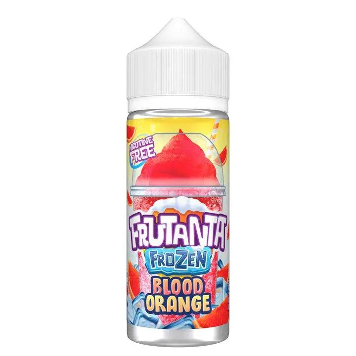 Frutanta Frozen Blood Orange nicotine free e-liquid bottle with icy blood orange design