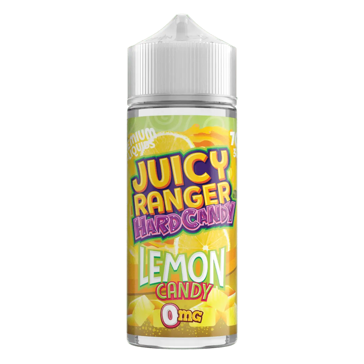 Juicy Ranger Hard Candy lemon candy flavored e-liquid bottle with 0 mg nicotine