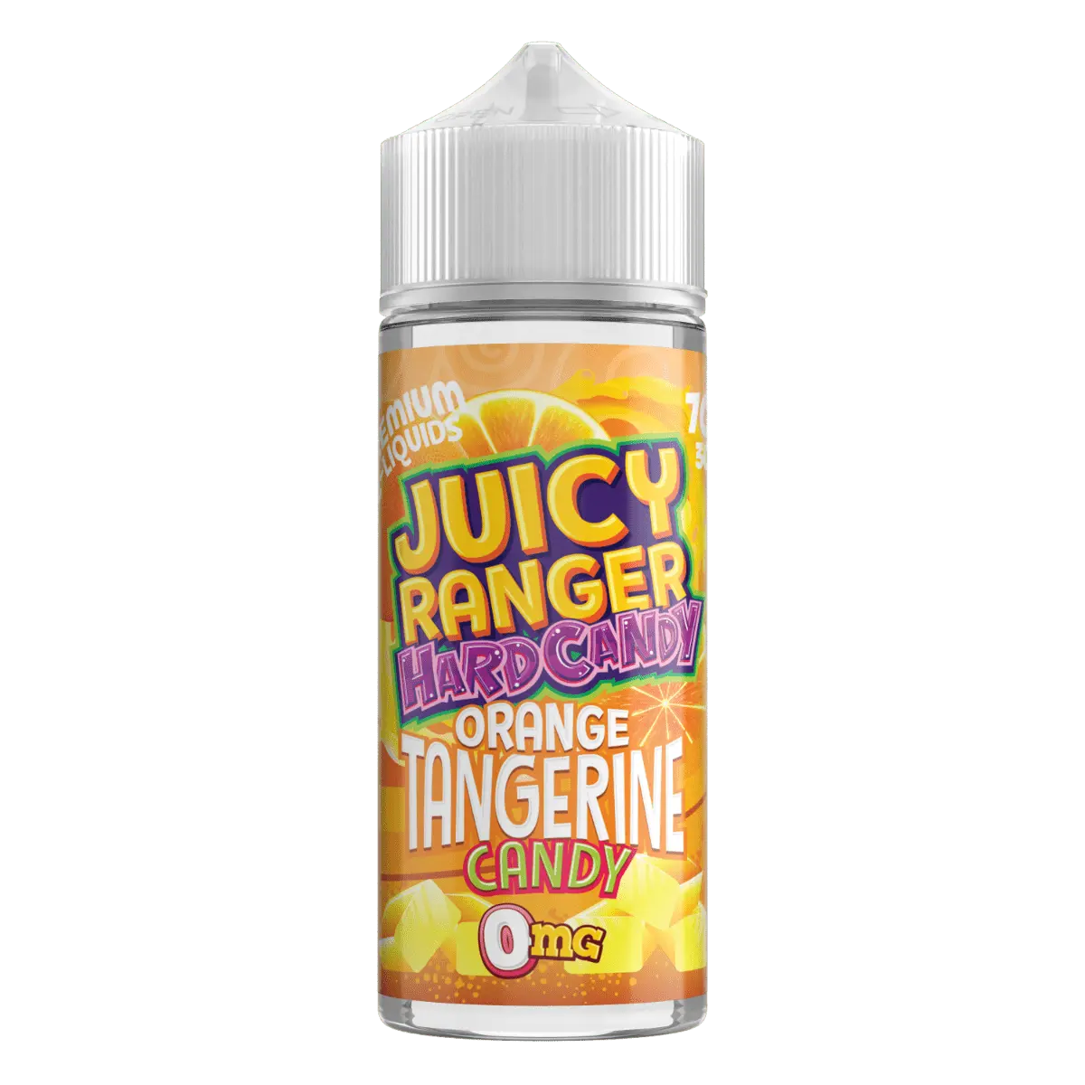 Juicy Ranger Hard Candy orange tangerine flavored e-liquid bottle with 0mg nicotine
