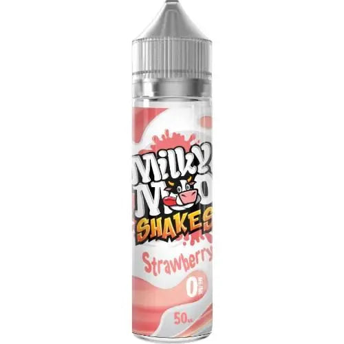 Milky Way Shakes Strawberry flavored vape juice bottle with 0mg nicotine and 50ml capacity