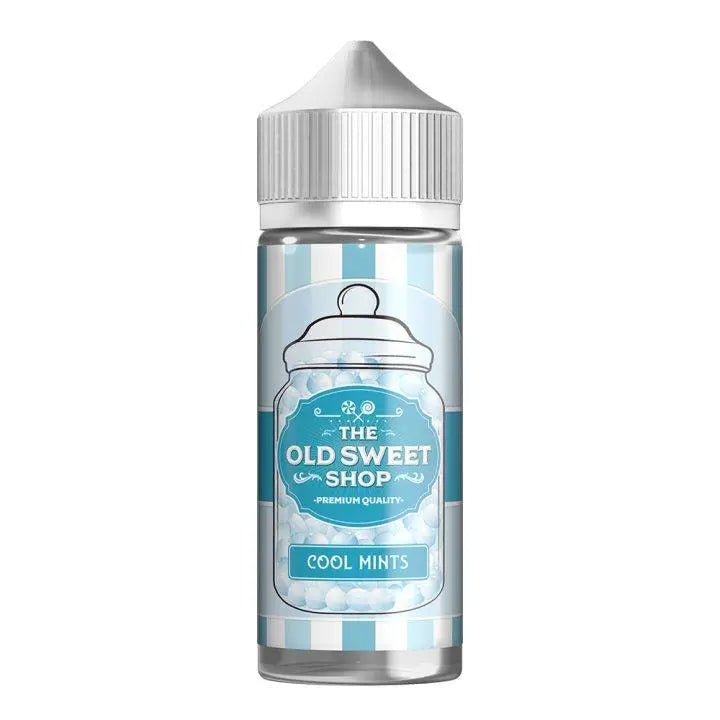 The Old Sweet Shop Cool Mints premium quality candy bottle with blue and white label