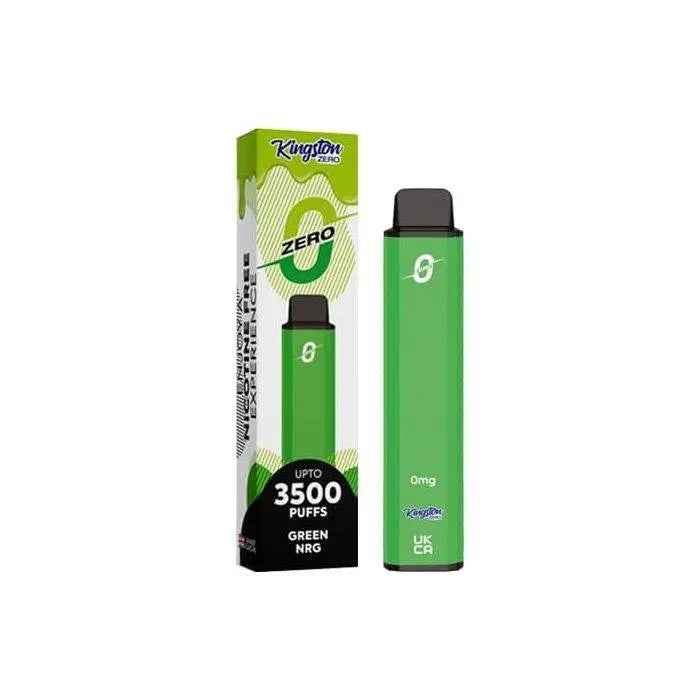 Green NRG Kingston 3500 puff Disposable Vape Device 0mg - Absolute Vape