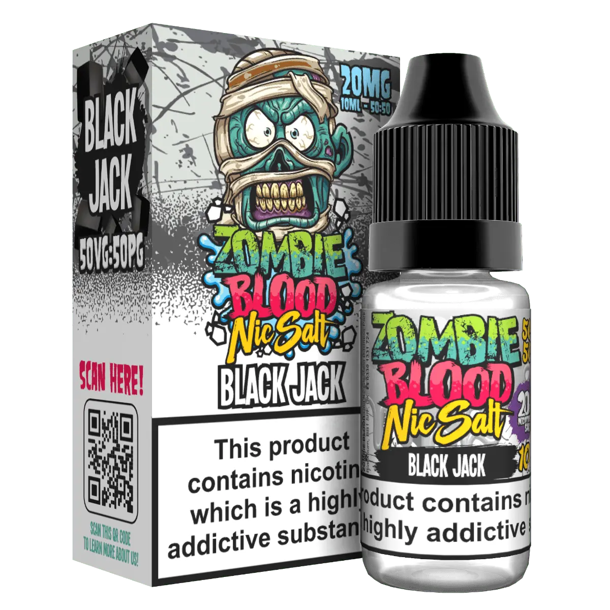 Black Jack Nic Salts E-liquid by Zombie Blood 10ml - Absolute Vape