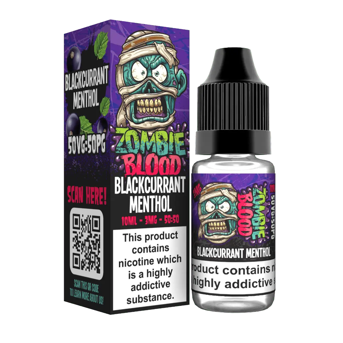 Blackcurrant Menthol TPD e-liquid By Zombie Blood 10ml - Absolute Vape