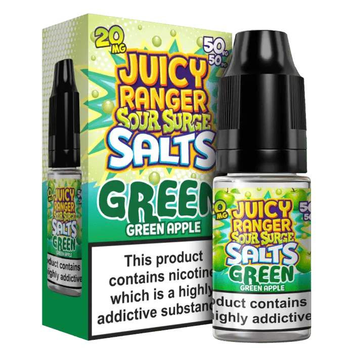 Green Apple Nic Salts E-liquid By Juicy Ranger Sour 10ml - Absolute Vape
