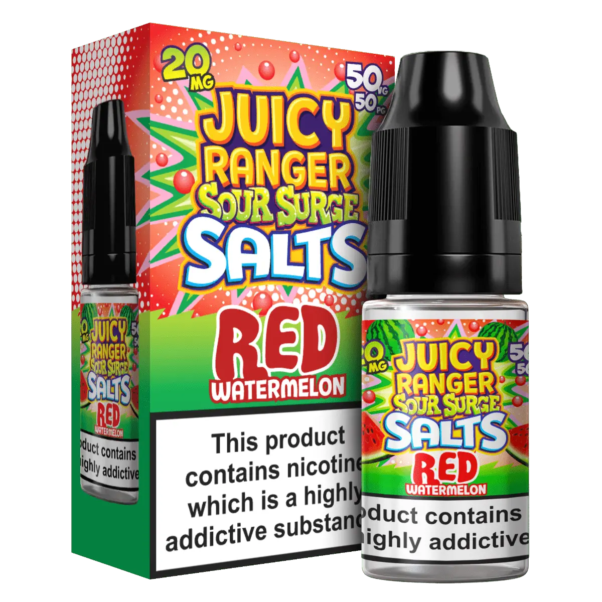 Red Wateremlon Nic Salts E-liquid By Juicy Ranger Sour 10ml - Absolute Vape