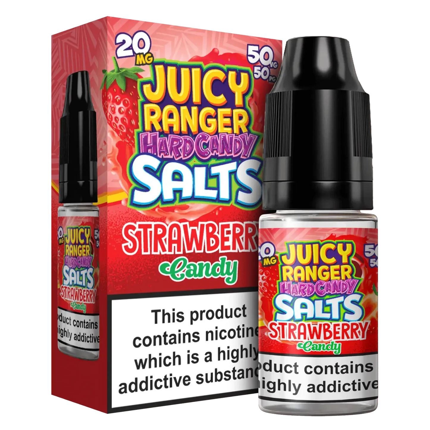 Strawberry Nic Salts E-liquid by Juicy Ranger Hard Candy 10ml - Absolute Vape