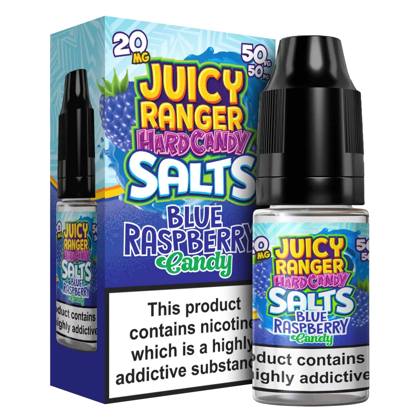 Blue Raspberry Nic Salts E-liquid by Juicy Ranger Hard Candy 10ml - Absolute Vape