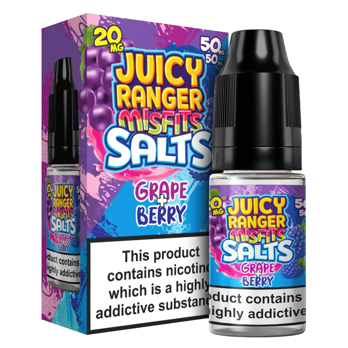 Grape & Berry Nic Salts E-liquid By Juicy Ranger Misfit 10ml - Absolute Vape