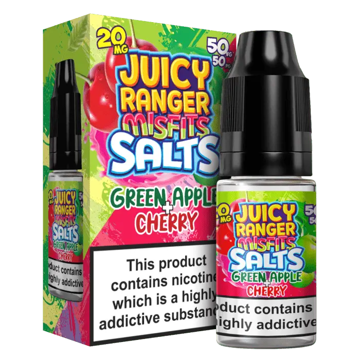 Green apple & Cherry Nic Salts by Juicy Ranger Misfit 10ml - Absolute Vape