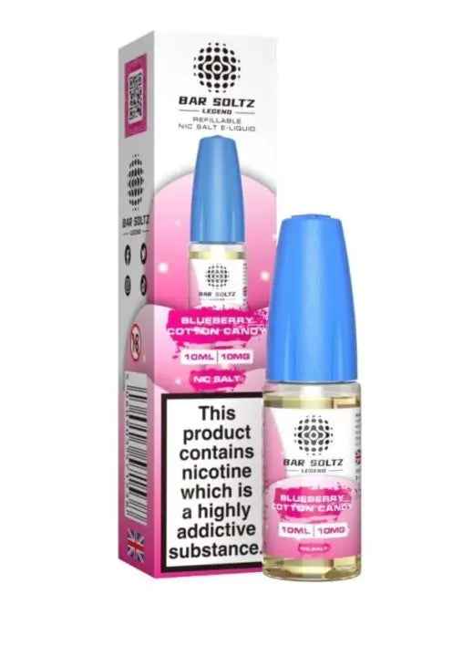 BLUEBERRY COTTON CANDY NIC SALTS E-LIQUID BY BAR SOLTZ 10ML - Absolute Vape