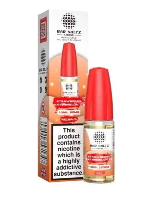 STRAWBERRY WATERMELON ICE NIC SALTS E-LIQUID BY BAR SOLTZ 10ML - Absolute Vape