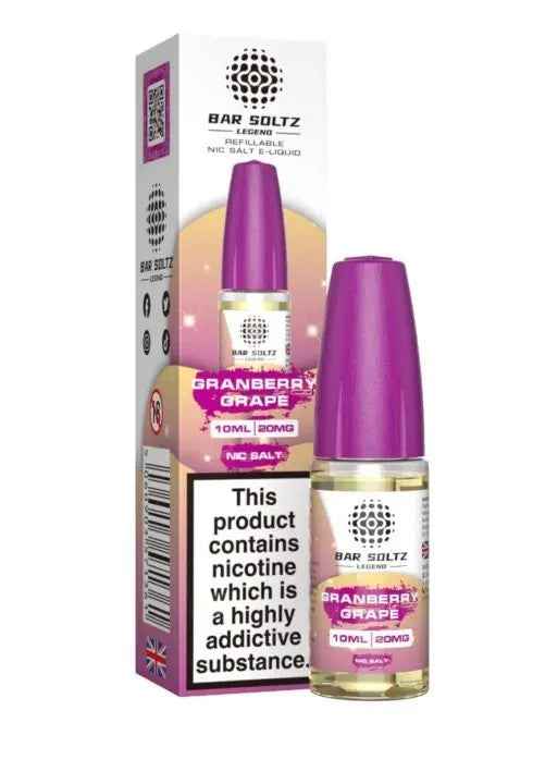CRANBERRY GRAPE NIC SALTS E-LIQUID BY BAR SOLTZ 10ML - Absolute Vape
