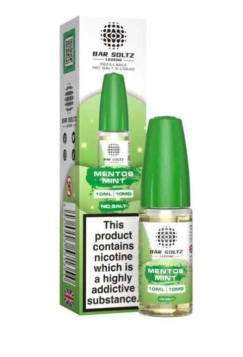 MENTOS MINT NIC SALTS E-LIQUID BY BAR SOLTZ 10ML - Absolute Vape
