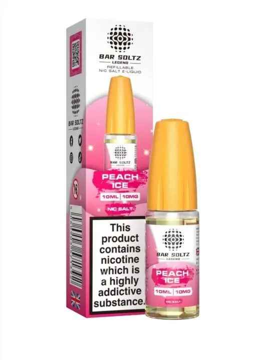 PEACH ICE NIC SALTS E-LIQUID BY BAR SOLTZ 10ML - Absolute Vape