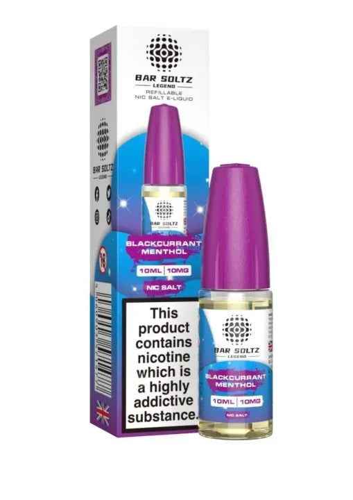 BLACKCURRANT MENTHOL NIC SALTS E-LIQUID BY BAR SOLTZ 10ML - Absolute Vape