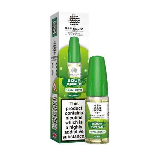 SOUR APPLE NIC SALTS E-LIQUID BY BAR SOLTZ 10ML - Absolute Vape