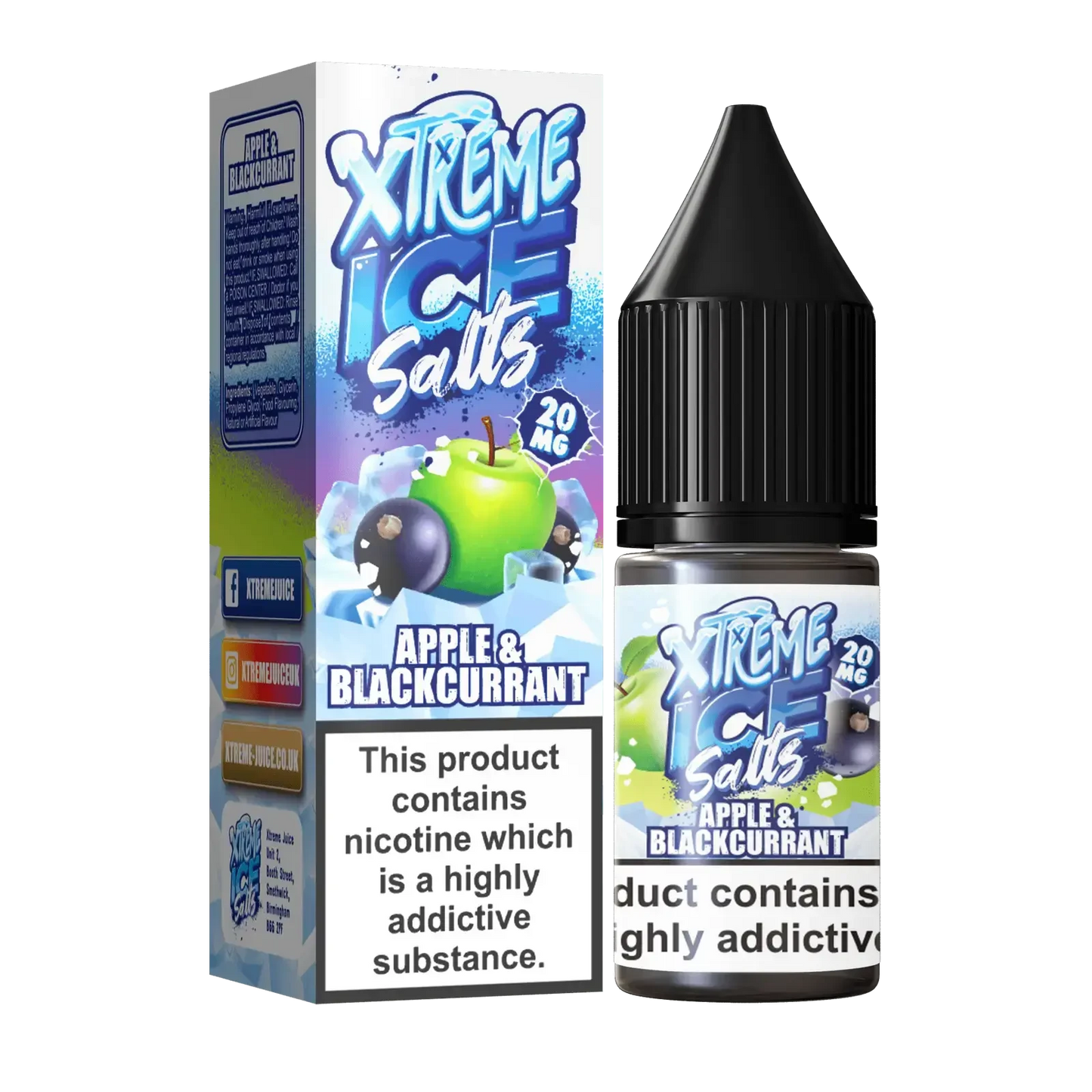 APPLE & BLACKCURRANT NIC SALTS NIC E-LIQUID BY XTREME ICE 10ML - Absolute Vape