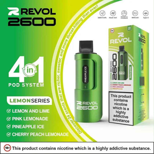 LEMON SERIES 4in1 - REVOL 2600 PUFF DISPOSABLE - Absolute Vape