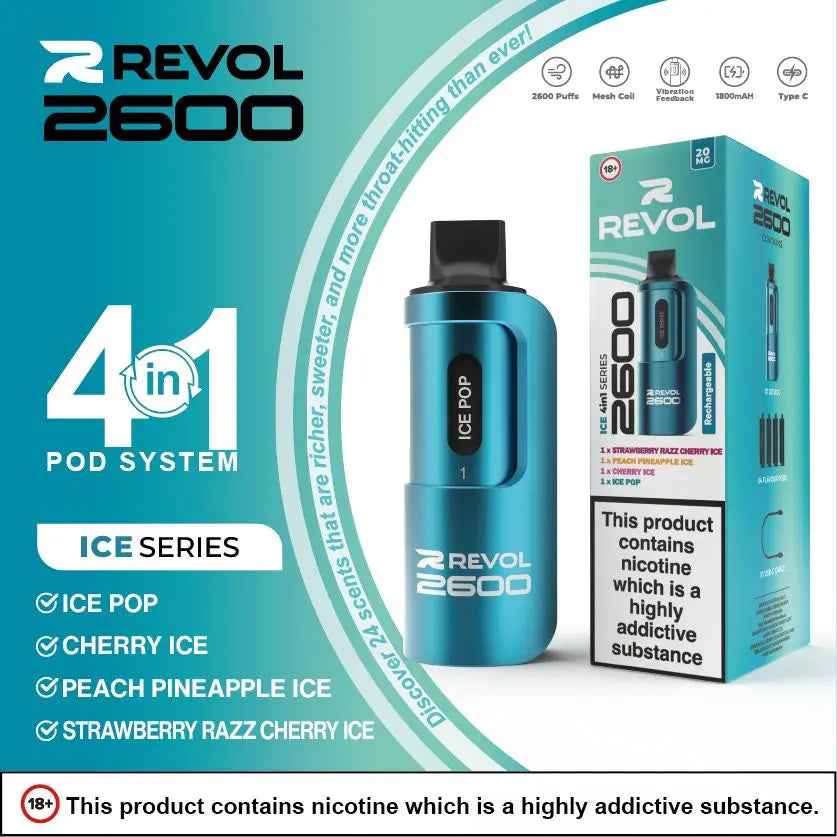 ICE SERIES 4in1 Series - REVOL 2600 PUFF DISPOSABLE - Absolute Vape