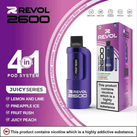 JUICY SERIES 4in1 Series - REVOL 2600 PUFF DISPOSABLE - Absolute Vape
