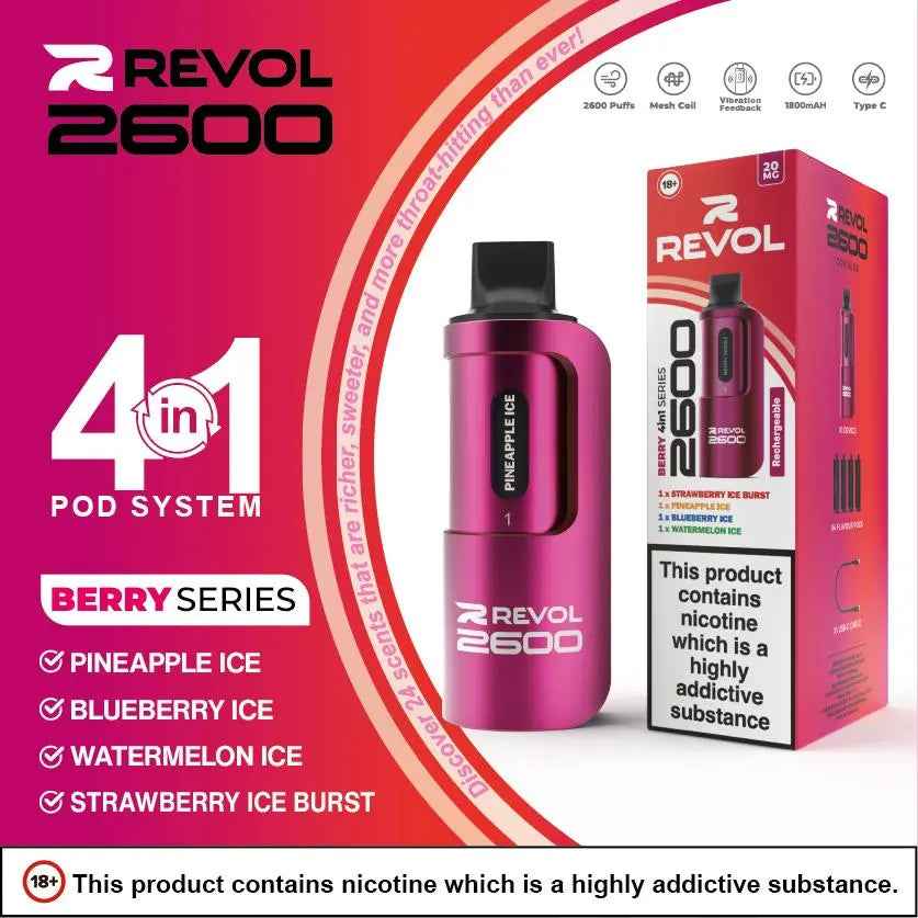 BERRY SERIES 4in1 Series - REVOL 2600 PUFF DISPOSABLE - Absolute Vape