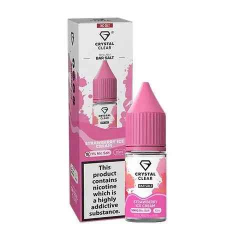 Strawberry Ice Cream Nic Salt E-Liquid by Crystal Clear Bar Salts 10ml - Absolute Vape
