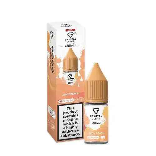 Juicy Peach Nic Salt E-Liquid by Crystal Clear Bar Salts 10ml - Absolute Vape