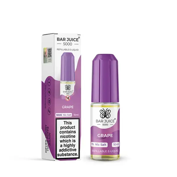 Grape Nic Salt E-Liquid by Bar Juice 5000 Salts 10ml - Absolute Vape