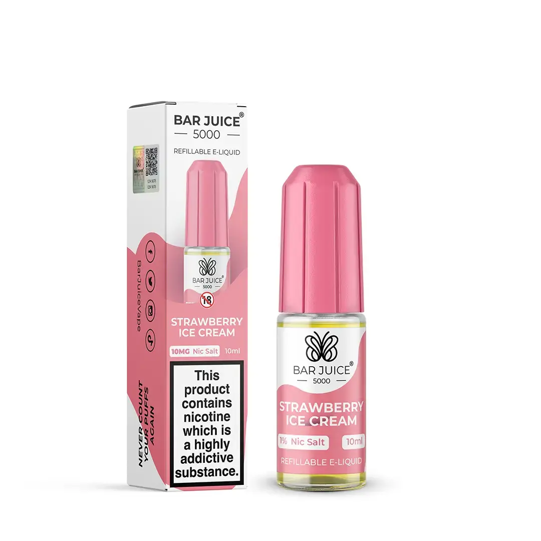 Strawberry Ice Cream Nic Salt E-Liquid by Bar Juice 5000 Salts 10ml - Absolute Vape