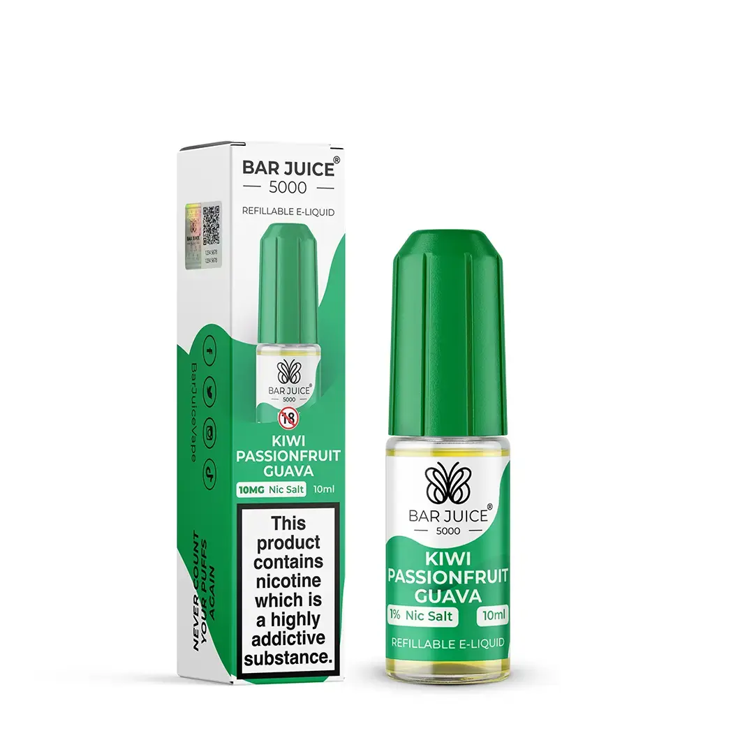 Kiwi Passionfruit Guava Nic Salt E-Liquid by Bar Juice 5000 Salts 10ml - Absolute Vape