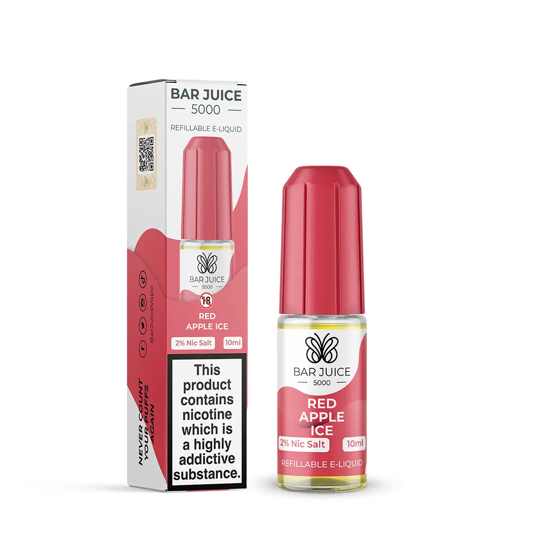 Red Apple Ice Nic Salt E-Liquid by Bar Juice 5000 Salts 10ml - Absolute Vape