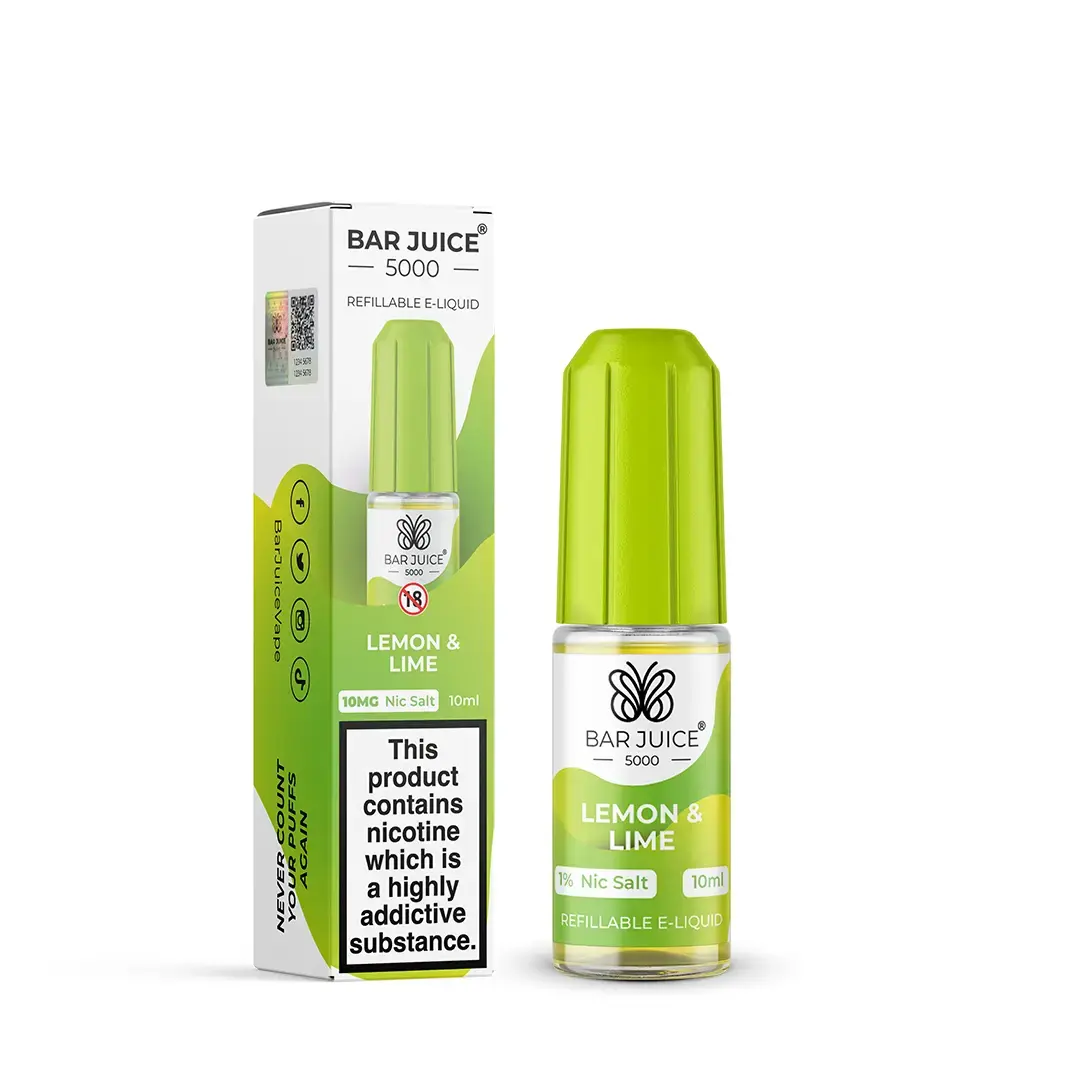 Lemon & Lime Nic Salt E-Liquid by Bar Juice 5000 Salts 10ml - Absolute Vape