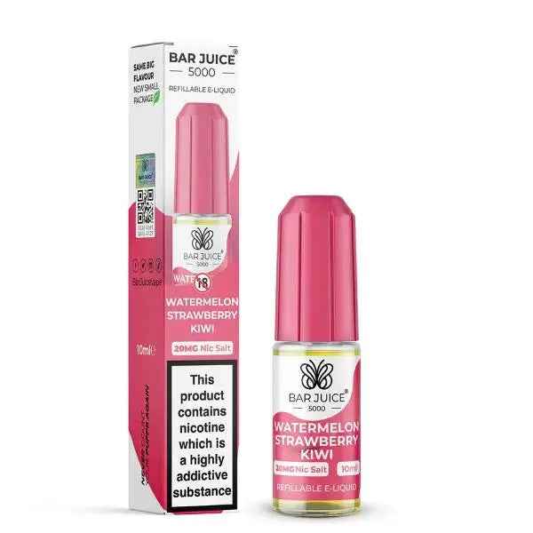 Watermelon, Strawberry & Kiwi Nic Salt E-Liquid by Bar Juice 5000 10ml - Absolute Vape