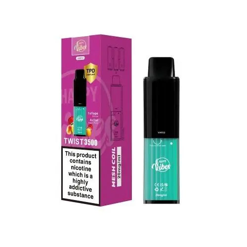 Happy Vibes Twist 3500 Disposable Vape 20mg Happy Vibes