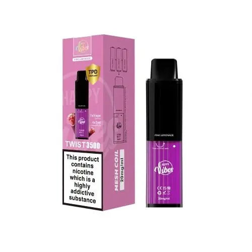 Happy Vibes Twist 3500 Disposable Vape 20mg Happy Vibes