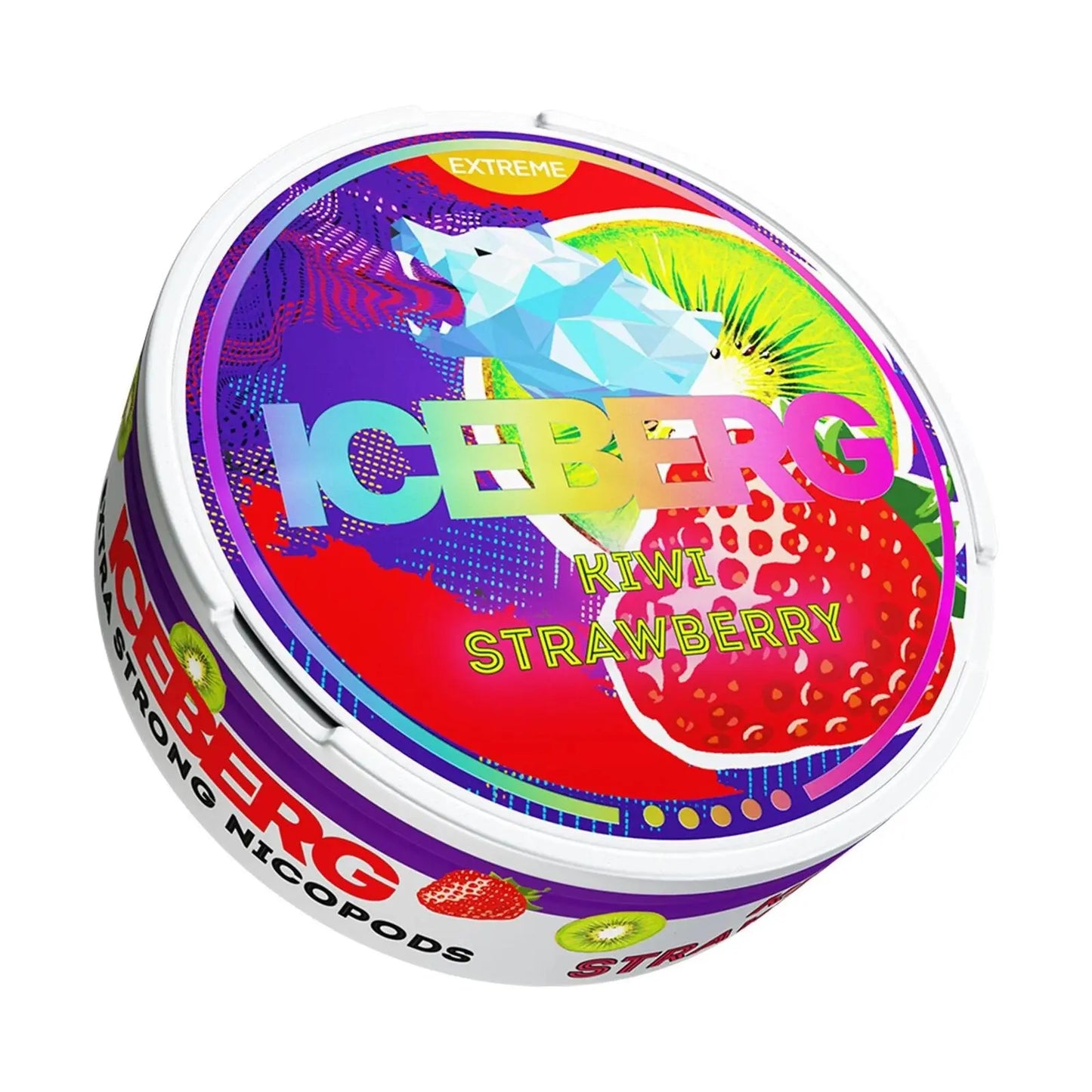 Kiwi Strawberry Extra Strong Nicotine Pouches by Ice Berg 120mg/g - Absolute Vape