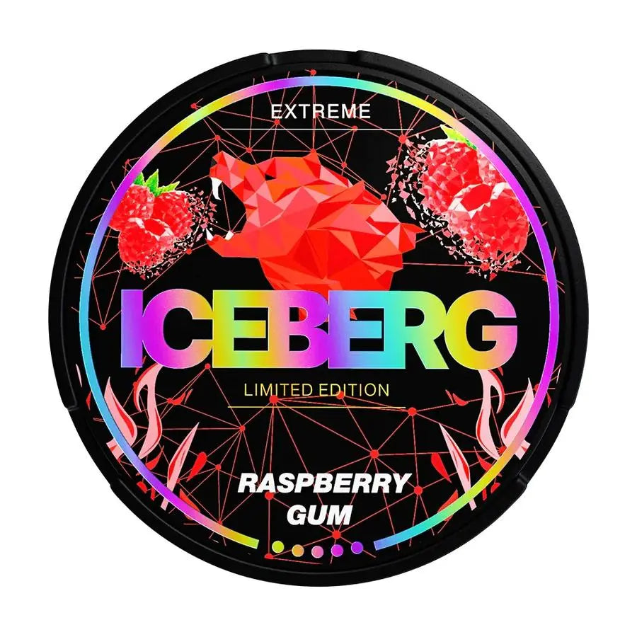 Raspberry Gum Limited Edition Nicotine Pouches by Ice Berg 150mg/g - Absolute Vape