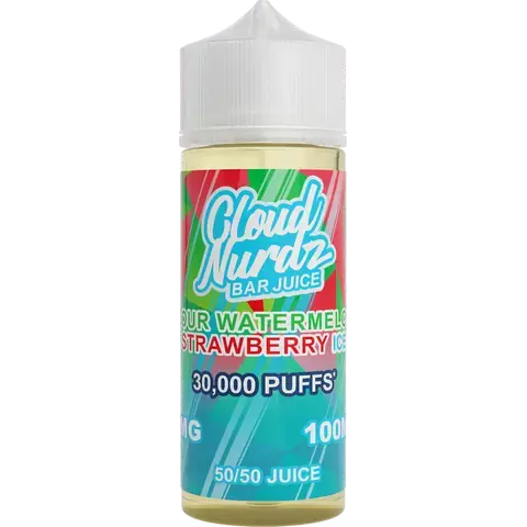 Sour Watermelon Strawberry Ice Shortfill E-liquid by Cloud Nurdz 100ml - Absolute Vape