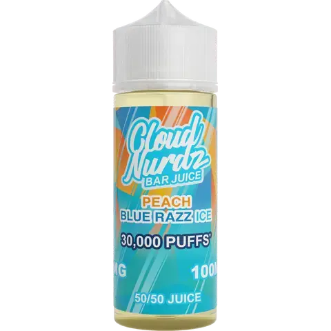 Peach Blue Razz Ice Shortfill E-liquid by Cloud Nurdz 100ml - Absolute Vape