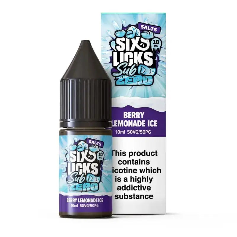 Berry Lemonade Ice Nic Salt E-Liquid by Six Licks Sub Zero Salts 10ml - Absolute Vape