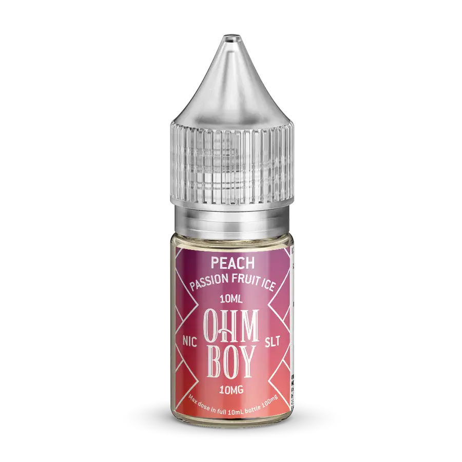 Peach Passion Fruit Ice Nic Salt E-Liquid by Ohm Boy 10ml - Absolute Vape