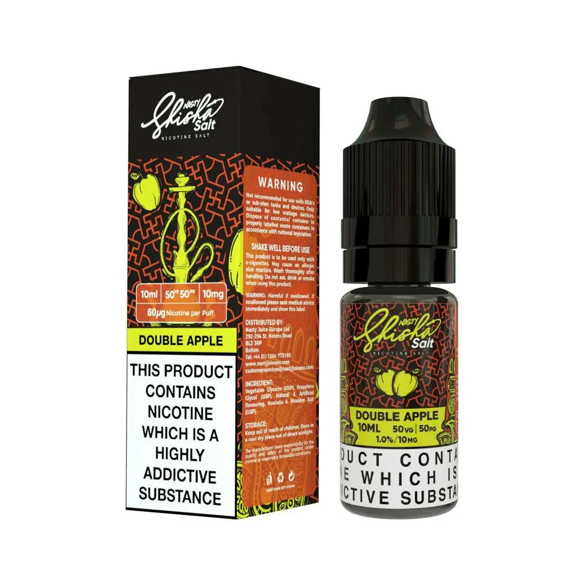 Double Apple Nic Salt E-Liquid by Nasty Juice 10ml - Absolute Vape