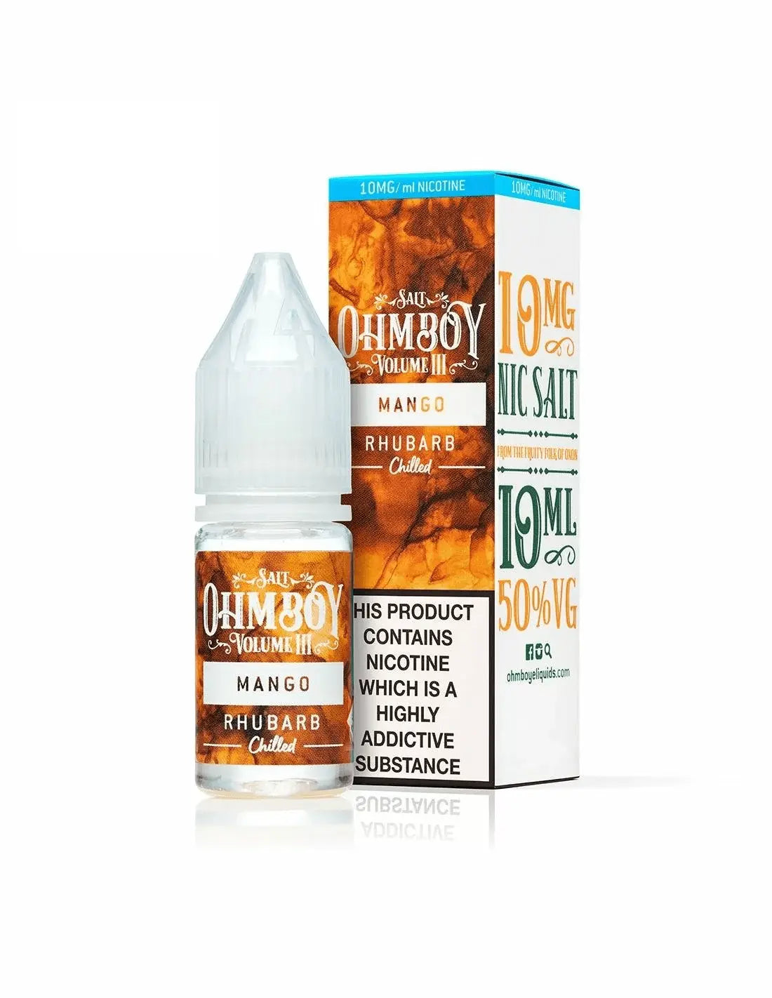 Mango Rhubarb Chilled Nic Salt E-Liquid by Ohm Boy Volume III 10ml - Absolute Vape