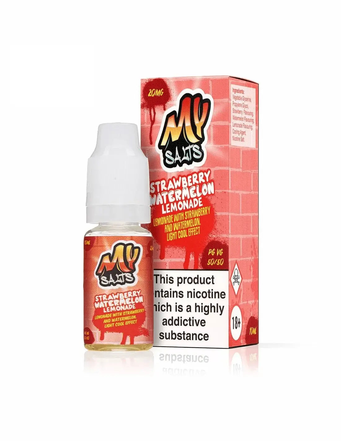 Strawberry Watermelon Lemonade Nic Salt E-Liquid by My Salts 10ml - Absolute Vape
