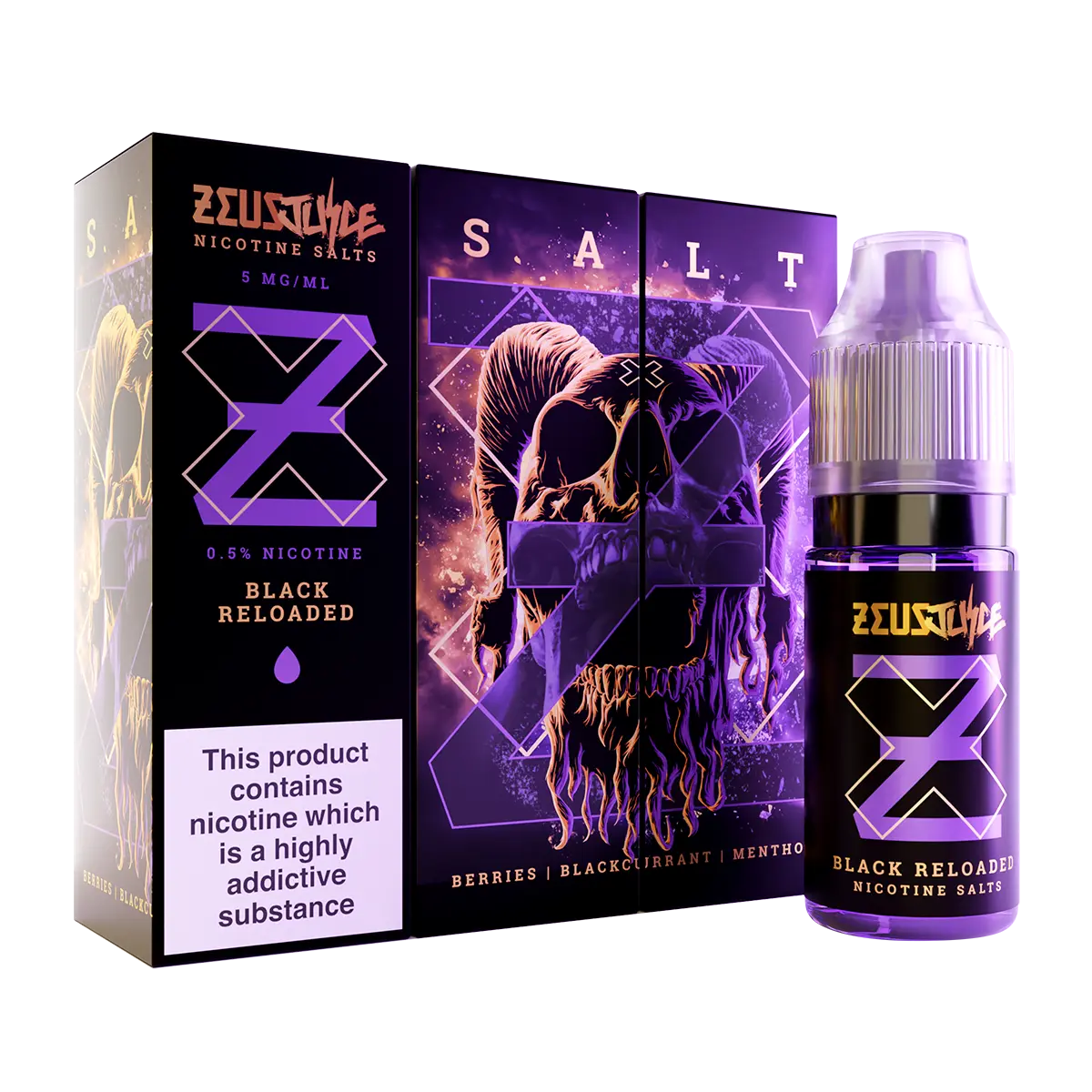 Black Reloaded Nic Salt E-Liquid by Zeus Juice 10ml - Absolute Vape
