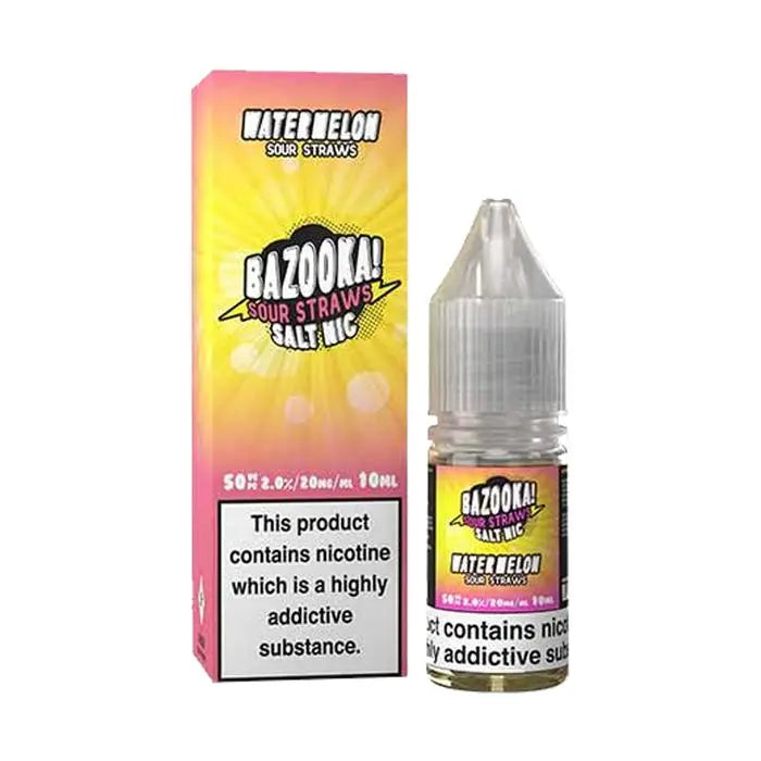 Watermelon Sour Straws Nic Salt E-Liquid by Bazooka 10ml - Absolute Vape