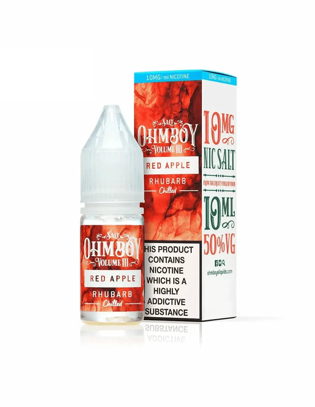 Red Apple Rhubarb Chilled Nic Salt E-Liquid by Ohm Boy Volume III 10ml - Absolute Vape