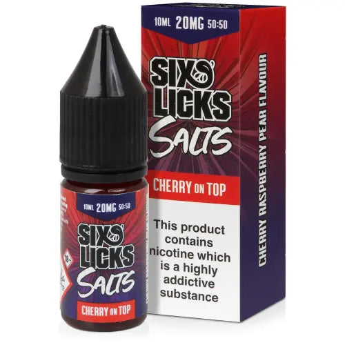 Cherry On Top Nic Salt E-Liquid by Six Licks 10ml - Absolute Vape